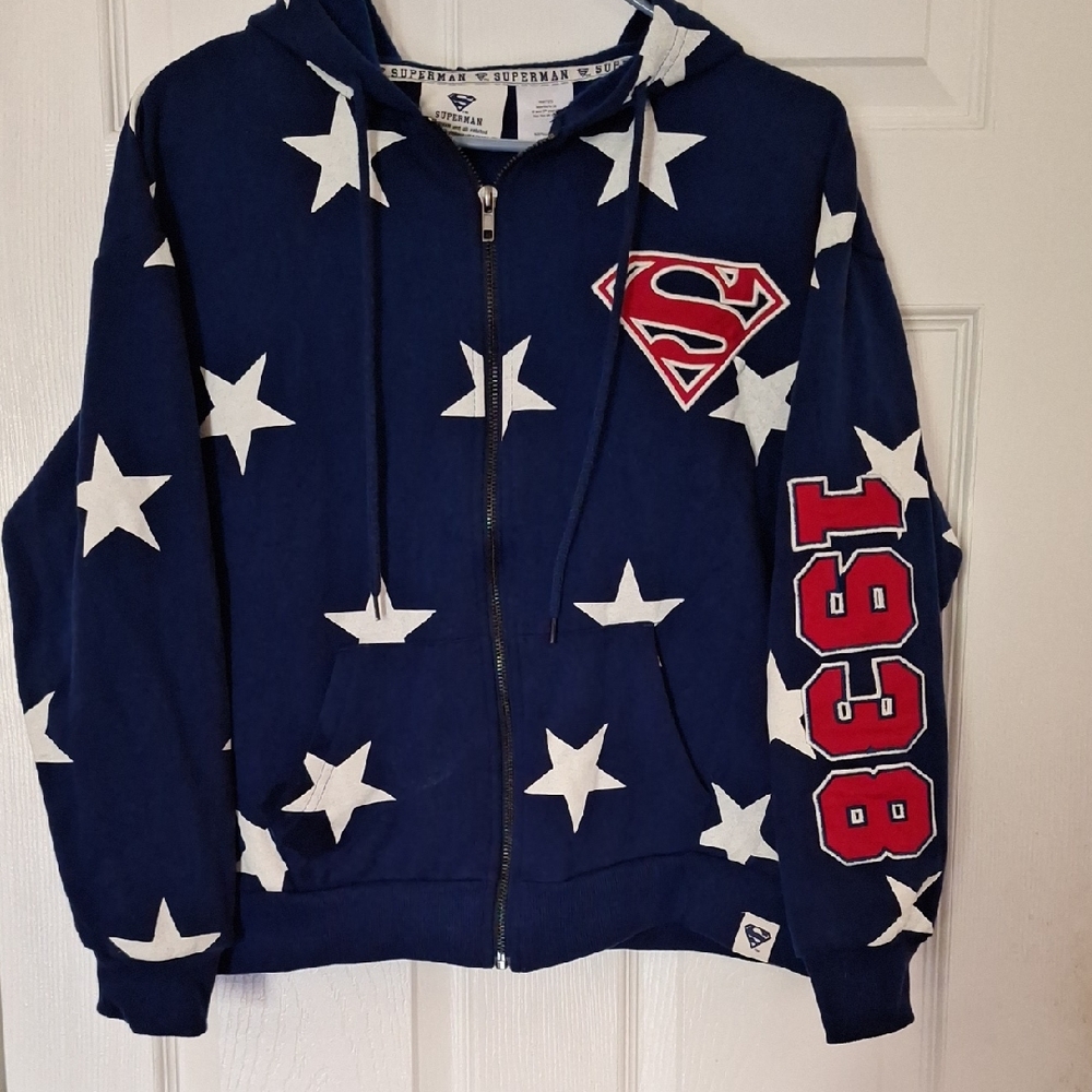 Superman Navy Star Hoodie Womens teens X Small